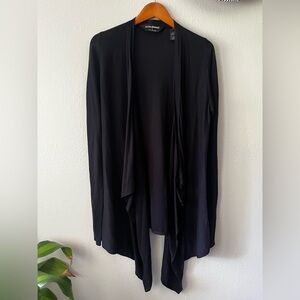 Norma Kamali 100% Cotton Navy Blue Soft Drape Wrap Cardigan Women’s Size Large